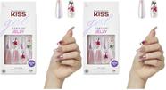 Uñas Postizas KISS Gel Fantasy Jelly Rosa Coffin Largas 28 pzas