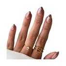 Unhas Gradiente Minimalistas com 1 Gel Jelly, 1 Lixa de Unhas, Unhas Francesas Curtas, 24 unid