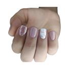 Unhas Postiças Curtas Quadradas Cor Lavanda, 24 Unidades, Cobertura Completa, Removíveis, Para