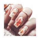 Unhas Postiças De Comprimento Médio Para Outono/Inverno, 24 Peças, Com Pontas Em Formato De Folhas