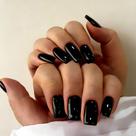 Unhas Postiças JOYVVEW Quadradas Médias Pretas Brilhantes 28 Peças Unhas Postiças JOYVVEW Quadradas Médias Pretas Brilhantes 28 Peças