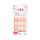 Unhas Posticas Kiss New York Salon Natural Amendoada Média com 28 Unidades