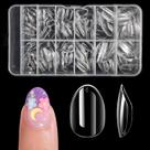 Unhas Postiças krofaue 240 Peças Gel Macio Transparente Formato Amêndoa para Crianças Unhas Postiças krofaue 240 Peças Gel Macio Transparente Formato Amêndoa para Crianças