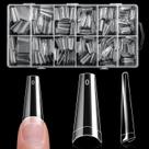 Unhas Postiças krofaue 600PCS Pontas Transparentes em Formato Coffin Unhas Postiças krofaue 600PCS Pontas Transparentes em Formato Coffin