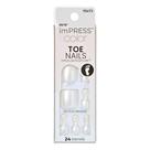 Unhas Postiças para Pés Impress Color By Kiss NY - Lustre White