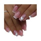 Unhas Postiças Quadradas Médias Pretas Com Glitter 24 Peças ARTAUG Lindas Unhas Coloridas De Verão