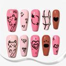 Unhas Postiças Sun&Beam Artesanais Médio Coffin Rosa Marrom
