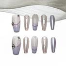 Unhas Postiças Sun&Beam Médio Coffin Lavanda Perolado