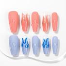 Unhas Postiças Sun&Beam Y2K Chama Médio Coffin 10pcs