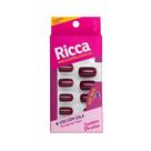 Unhas Ricca Quadrado Curto Vermelho Seda