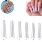 Unhas tips bailarina curvada longa 100 unidades + estojo
