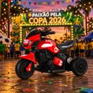 Uni Toys Moto Elétrica Infantil Red 3004 Vermelha E Preta 6V com Luzes e Sons para Desenvolvimento Motor A partir de 2 Anos