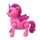 Unicornio De Brinquedo C/ Som Luz Musical Anda Ponei Cavalo mas pilha