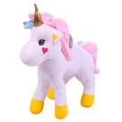 Unicórnio de Pelúcia Branco 30cm Antialérgico - FOFUXOS DE PELÚCIA