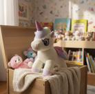 Unicórnio De Pelúcia Infantil Com Chifre e Asas, Tecido Macioi e Antialérgico