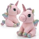 Unicórnio De Pelúcia Sentado Infantil Cavalo Arco-íris De Apertar Unicórnio De Pelúcia Sentado Infantil Cavalo Arco-íris De Apertar