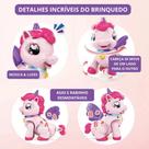 Unicórnio Musical Brinquedo Com Asas E Luzes Poney Rosa Poney Rosa