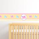 Unicórnio Rosa Adesivo De Parede Infantil Faixa Border Unicórnio Rosa Adesivo De Parede Infantil Faixa Border