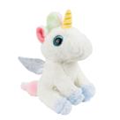 Unicórnio Sentado Patas Olhos Azul 22cm - Pelúcia