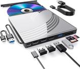Unidade externa de CD/DVD BPAKDU Ultra Slim USB 3.0 Hub Silver