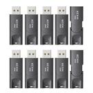 Unidade Flash Drive KEXIN 64GB USB 2.0 Memory Stick, pacote com 10 unidades, preto