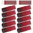 Unidade flash Kepmem 64GB USB 2.0, pacote de 10 com cordões vermelhos Unidade flash Kepmem 64GB USB 2.0, pacote de 10 com cordões vermelhos