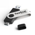 Unidade flash REWBOAT 128GB Tipo C 2 em 1 OTG USB 3.0 + USB C