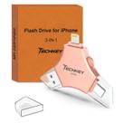 Unidade flash USB 3.0 de 256 GB certificada MFi para iPhone com 3 em 1