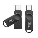 Unidade flash USB C Orlian 128 GB, pacote com 2 unidades, 110 MB/s, lida em preto