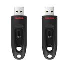 Unidade flash USB SanDisk Ultra 64GB, pacote com 2 unidades USB 3.0 130MB/s
