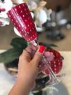 Unidade taca champanhe de vidro orquidea vermelho 200ml wolff