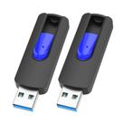 Unidades flash USB JUANWE 128GB, pacote com 2 unidades 3.0 com orifício de corda azul