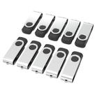 Unidades flash USB Woolken de 4 GB, pacote com 10 chaveiros pretos