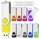 Unidades flash Woolken 64GB USB 2.0, pacote com 10 chaveiros