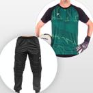Uniforme Goleiro Profissional Manga Curta Acolchoado Proteção UV Poker Cor:Preto+Verde+PretoTamanho:GGênero:Masculino