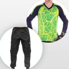 Uniforme Goleiro Profissional Manga Longa Acolchoado Proteção UV Poker Cor:Marinho+Verde+PretoTamanho:GGênero:Masculin