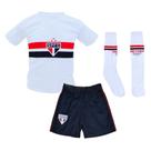Uniforme Infantil São Paulo Kit 3 Pçs Meião Branco Oficial