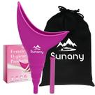 Urinol feminino Sunany Portable Silicone Funnel Fuchsia