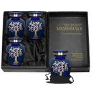 Urn Trupoint Memorials Tree of Life Blue, conjunto de 4 Urn Trupoint Memorials Tree of Life Blue, conjunto de 4