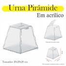 Urna Acrílico Sorteio Caixa Sugestões Pirâmide cofre 20X20Cm