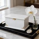 Urna Branca Para Cinzas Humanas Detalhes Dourados Urnas Hd