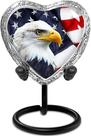 Urna de Cremação Everlight Memorials - Pequeno Coração com Águia Americana