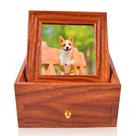 Urna de cremação para animais de estimação marrom de madeira com moldura para fotos 12,7x3x10,8cm
