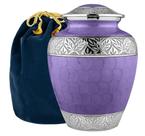 Urna de cremação Trupoint Memorials, flor de lavanda, roxa para adultos