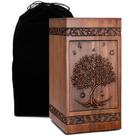 Urna de cremação ysnn Feita à Mão em Madeira Tree of Life 270mL