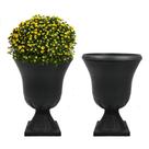 Urna de resina preta Planter Worth, pacote com 2 unidades, 38x38 cm, clássica Urna de resina preta Planter Worth, pacote com 2 unidades, 38x38 cm, clássica