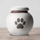 Urna para animais de estimação JEVACO Cerâmica Cinza-Branca Paw Design 400mL