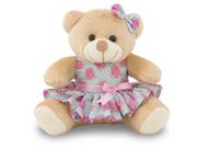 Ursa de Pelúcia Floral 45cm Decoração de Festas