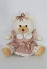 Ursa De Pelúcia Grande Ursa Laço 50 cm Rosê - PolyBaby