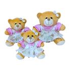 Ursa Pelúcia Jardineiras Rosa 3 un